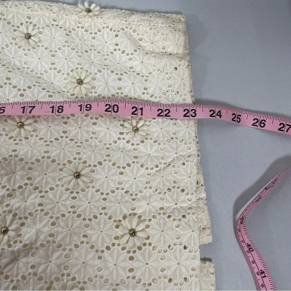 Talbots cream eyelet Skirt